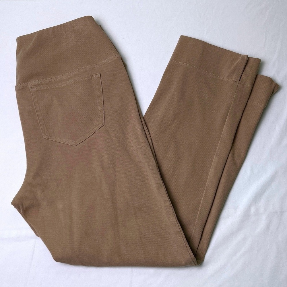 J. Jill Womens Wearever Stretch Pull On Flare Leg Pants Size M Tan Minimalist